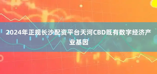 2024年正规长沙配资平台天河CBD既有数字经济产业基因